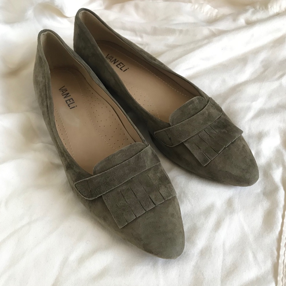 VANELi Taupe Suede Pointed Toe Flats Size 8.5